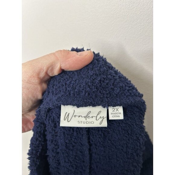 Wonderly Studio Fleece Lounge Pants Pull On Pajama Blue Soft Fuzzy Size 2X NWT - Picture 11 of 11